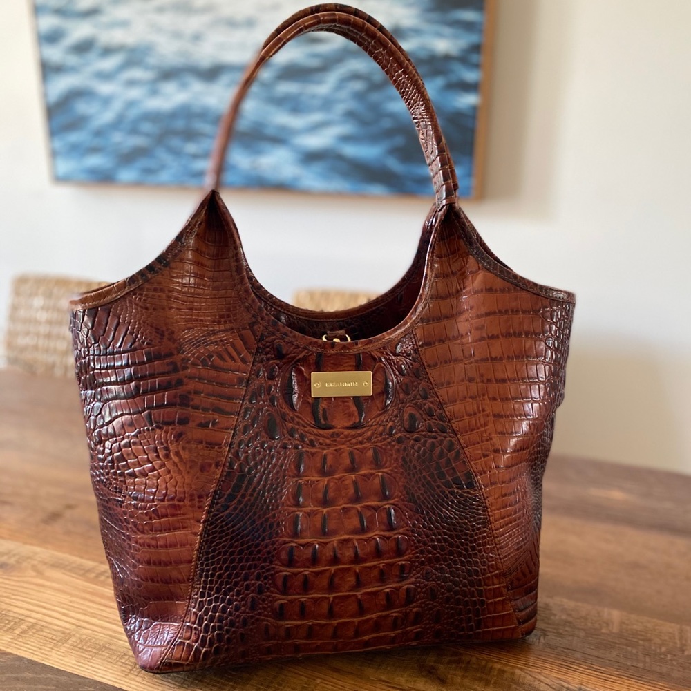 Brahmin Pecan Melbourne Purse Bag Satchel NWOT 👜